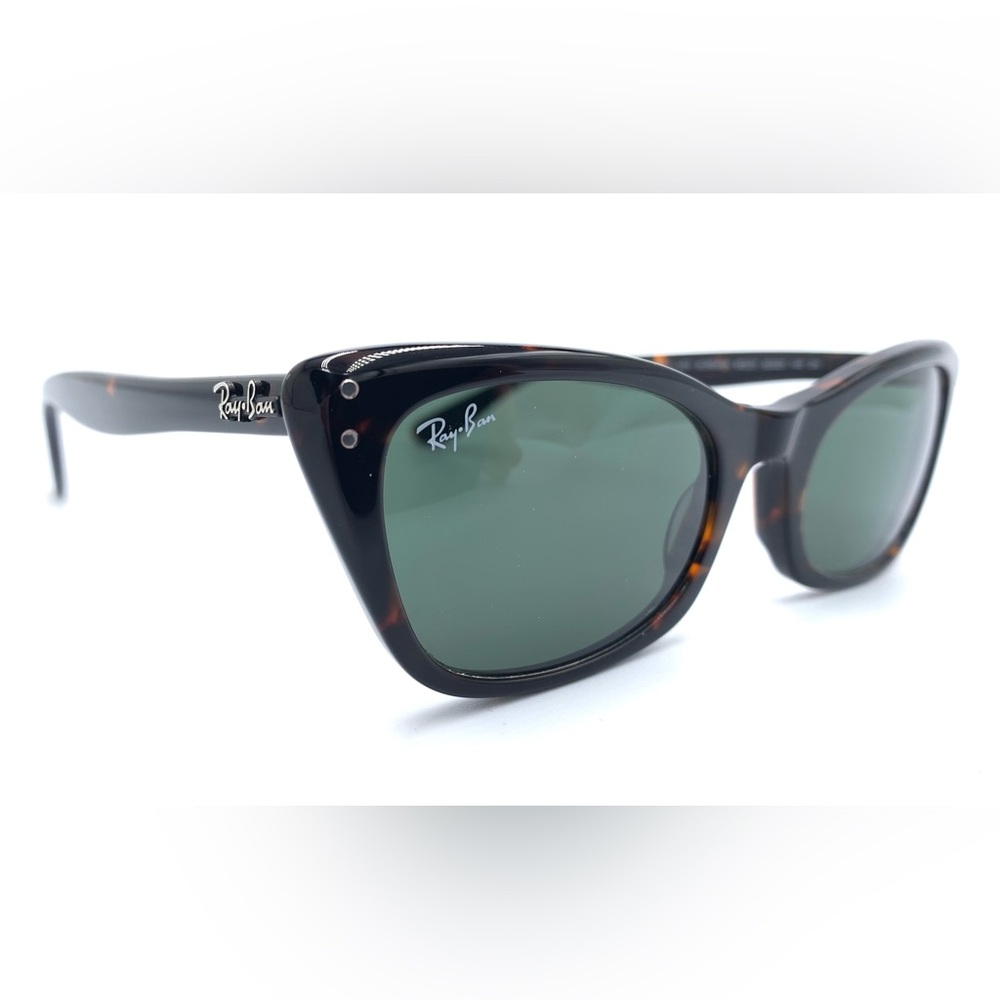 Ray-Ban Tortoise Frame Green Lens Cat Eye Sunglasses